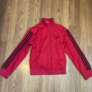 RED ADIDAS ZIP-UP TRACK JACKET